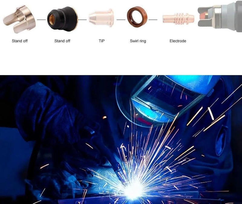 Hasweld fits Harbor Freight Titanium Plasma65 TI-PC65 iPT-65 TI-PC45 iPT-45 56255 56811 59182 58895 59164 Plasma cutter consumables kits Standoffs+Ring+Cap 3pk - Image 3